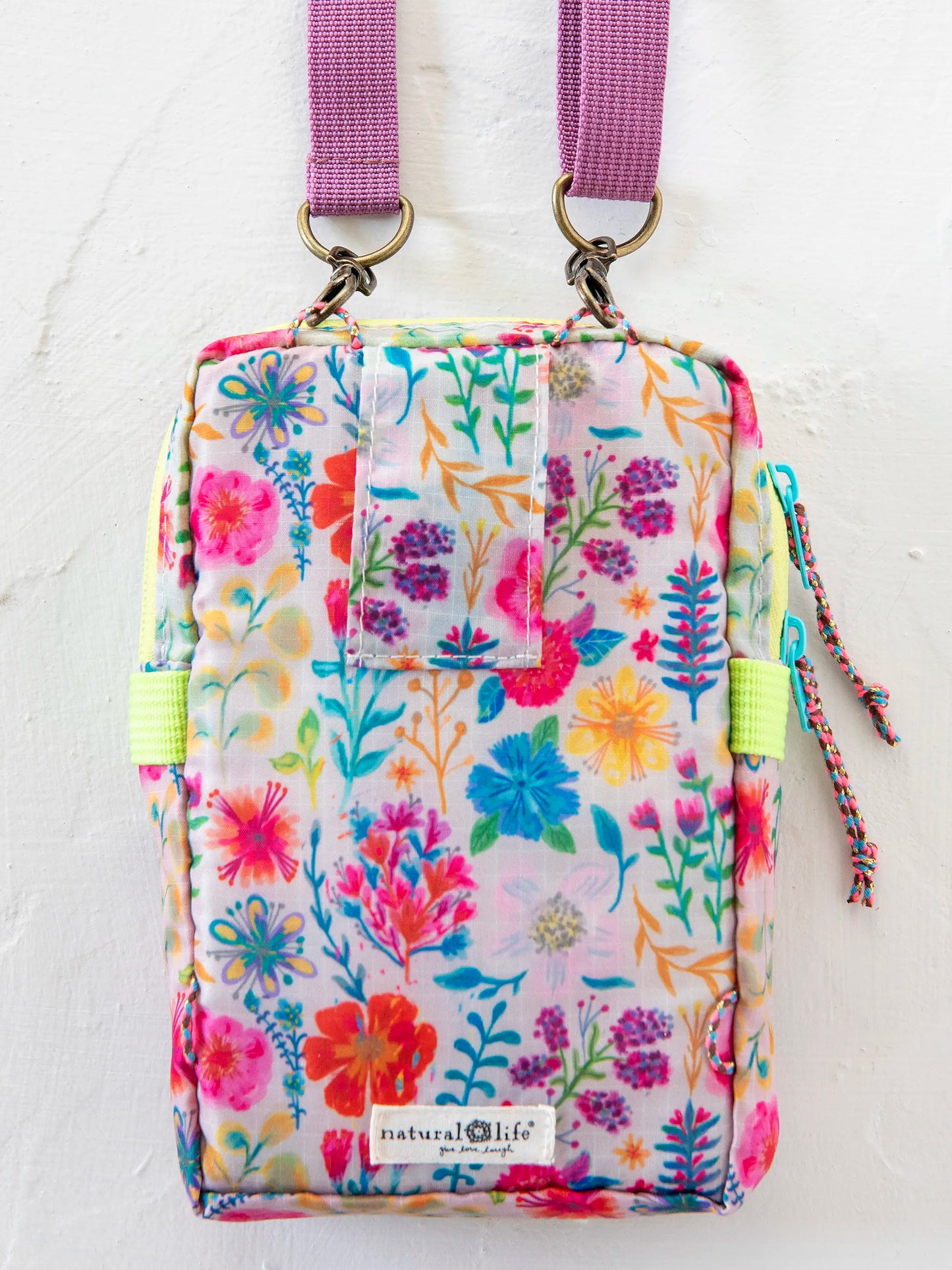8-in-1 Pocket Crossbody - Rainbow Garden Cream Floral