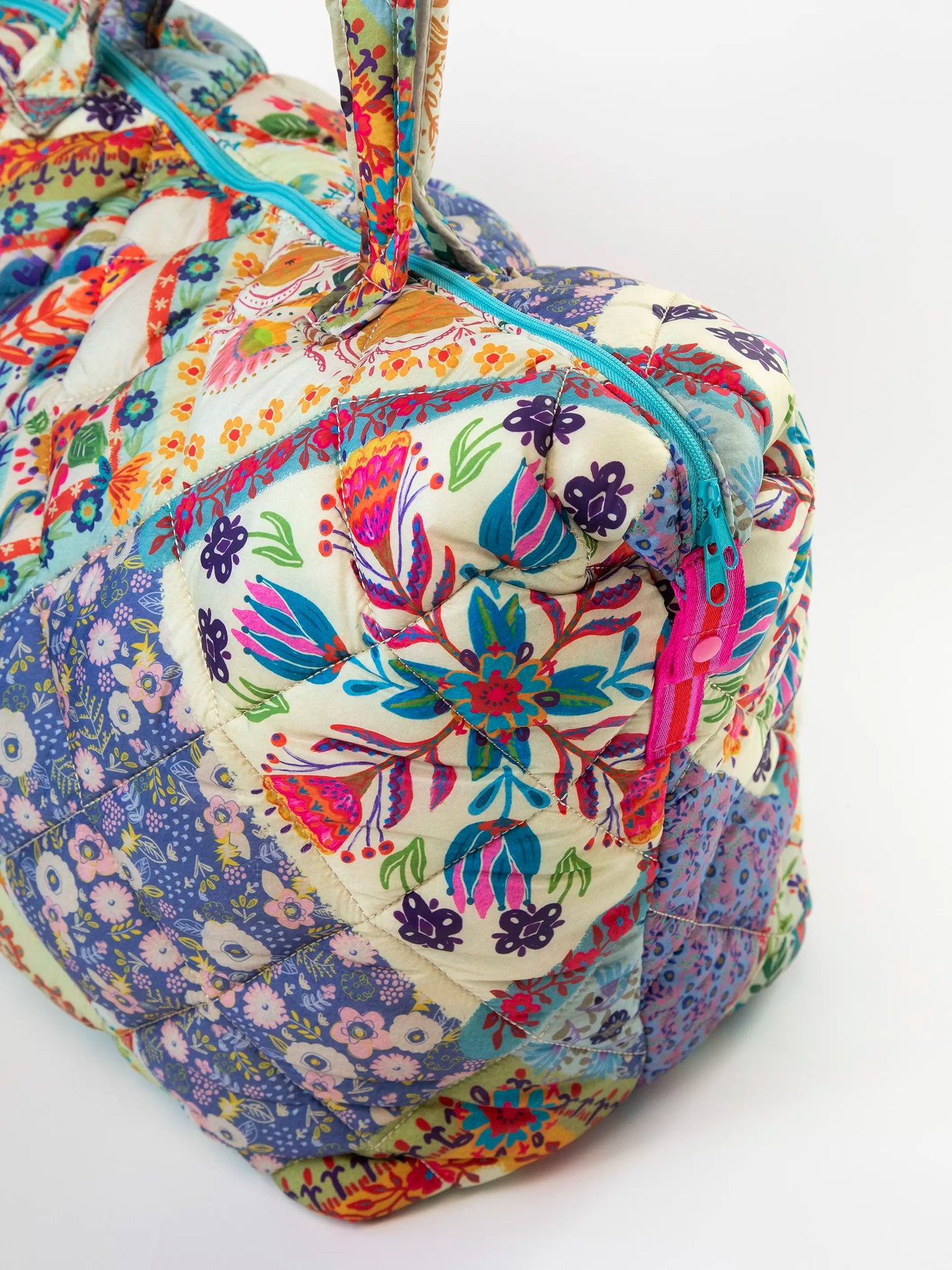 Puffy Weekender Bag - Mandala Folk Patchwork