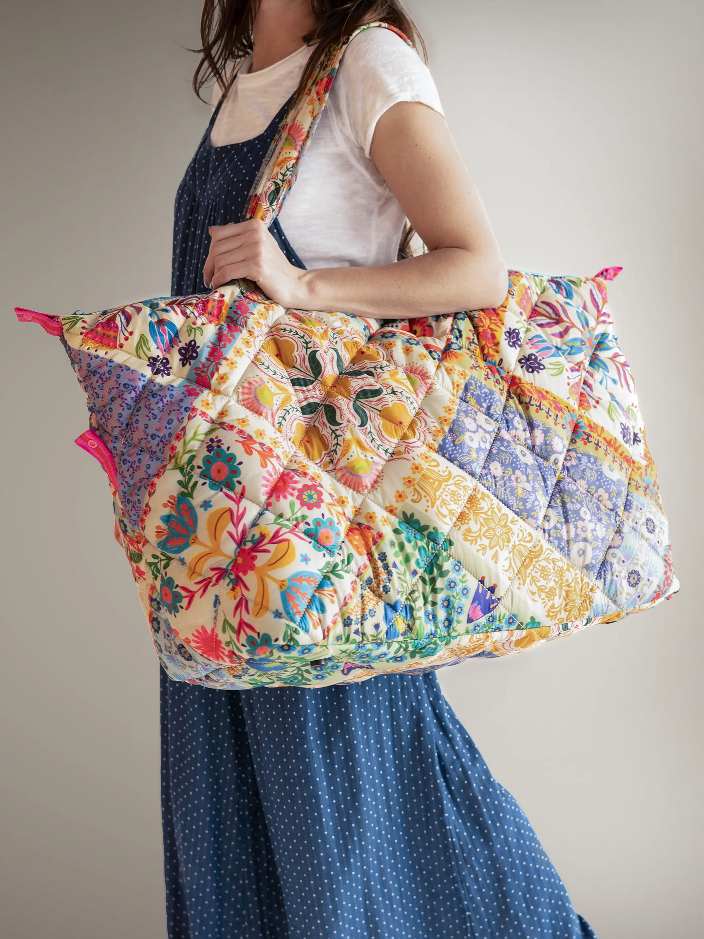 Puffy Weekender Bag - Mandala Folk Patchwork