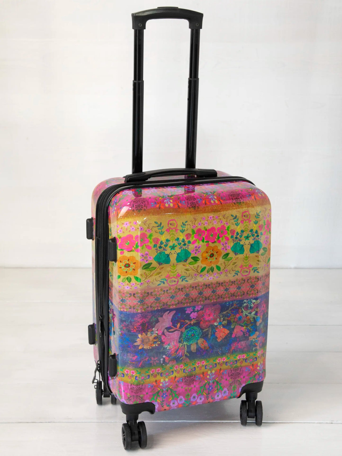 Travel Happy Carry-On Suitcase - Jewel Borders