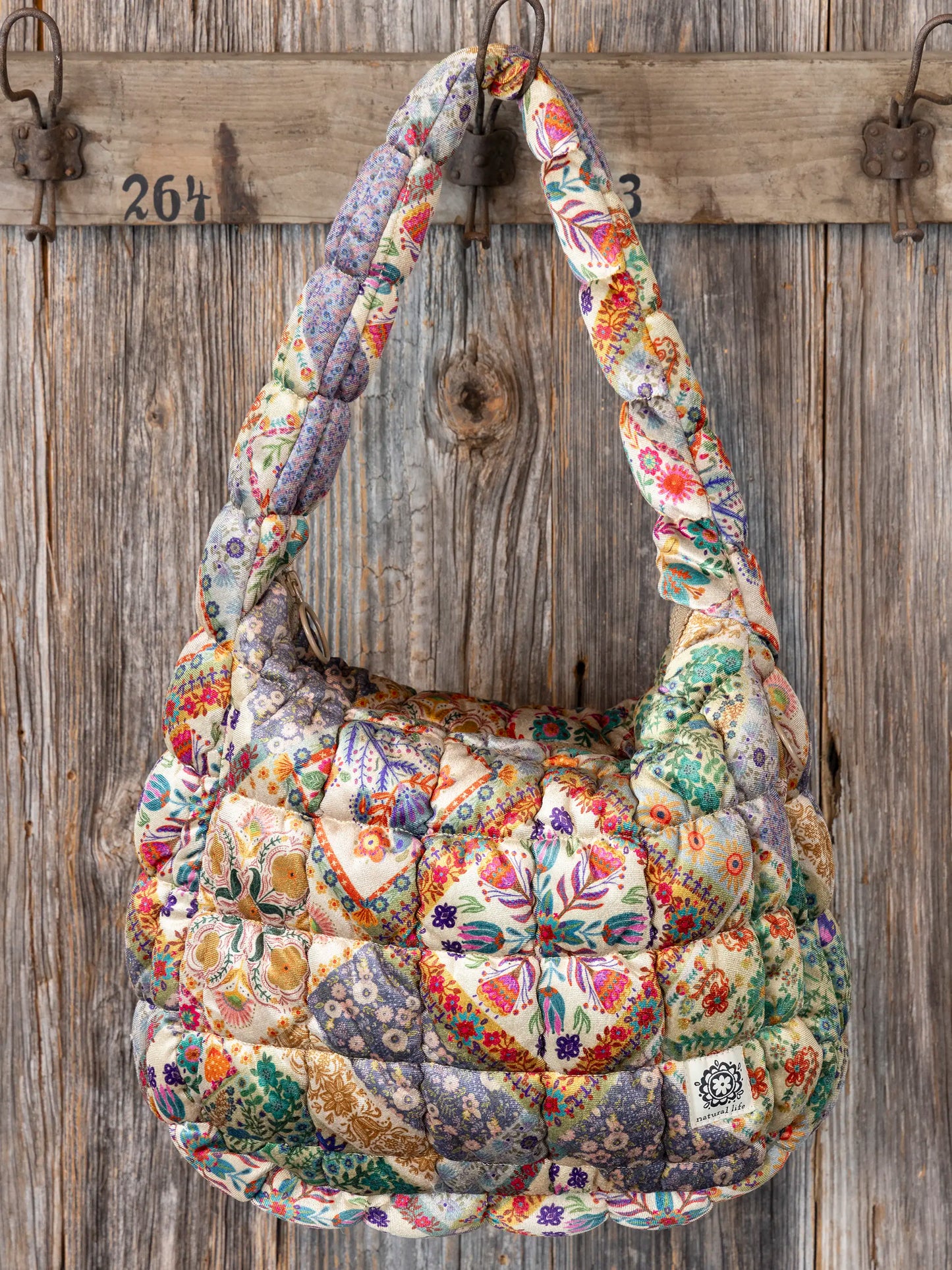 Puffy Fit-It-All Bag - Large Mandala Folk Patchwork Velvet