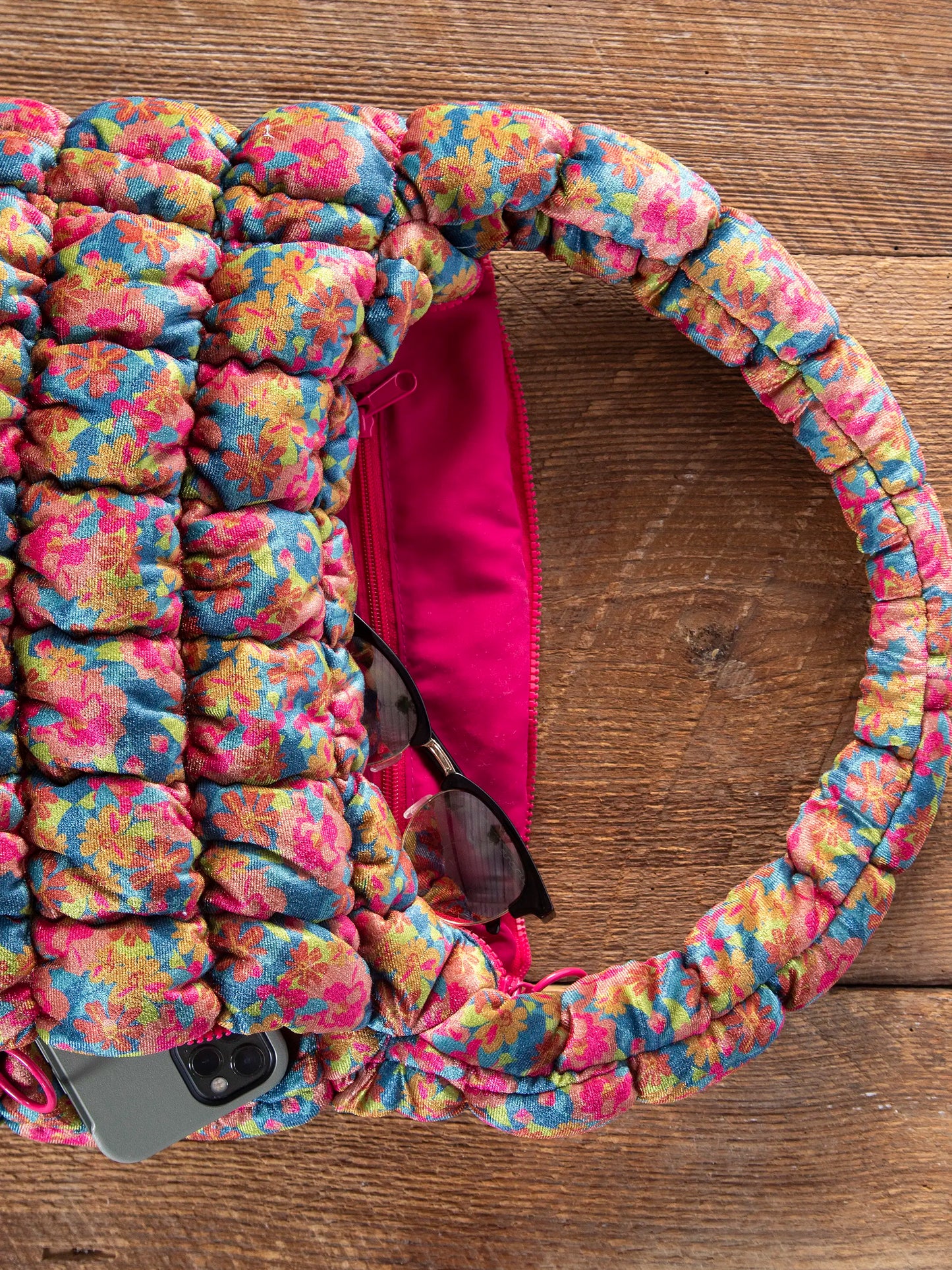 Puffy Fit-It-All Bag - Large Calico Floral Velvet