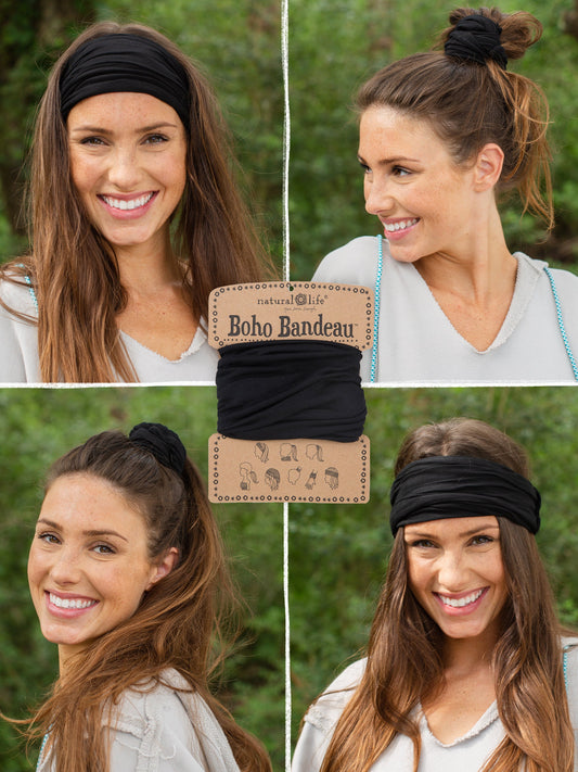 Solid Boho Bandeau® Headband - Black