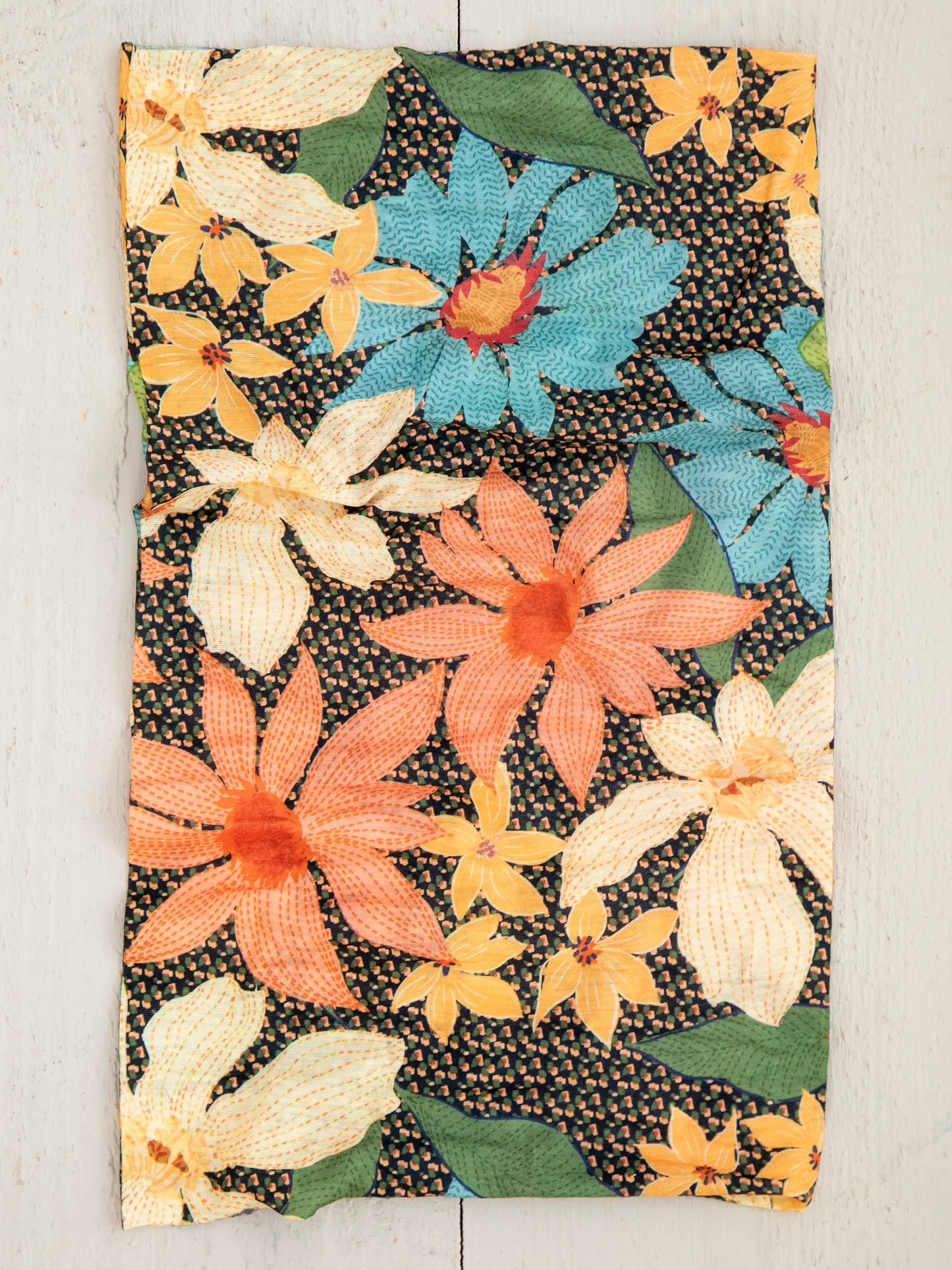 Full Boho Bandeau® Headband - Blue Coral Floral