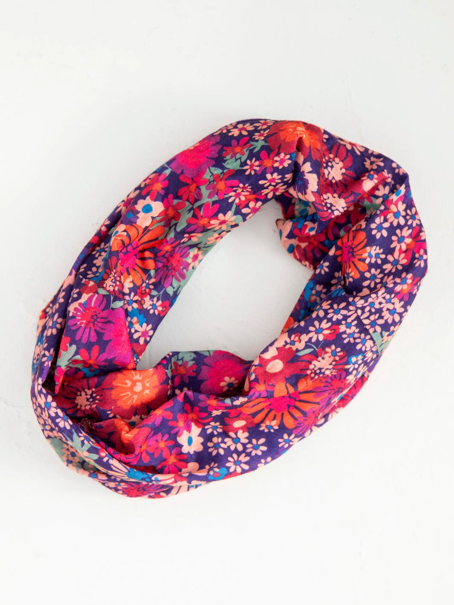 Full Boho Bandeau® Headband - Summer Daisies Burgundy