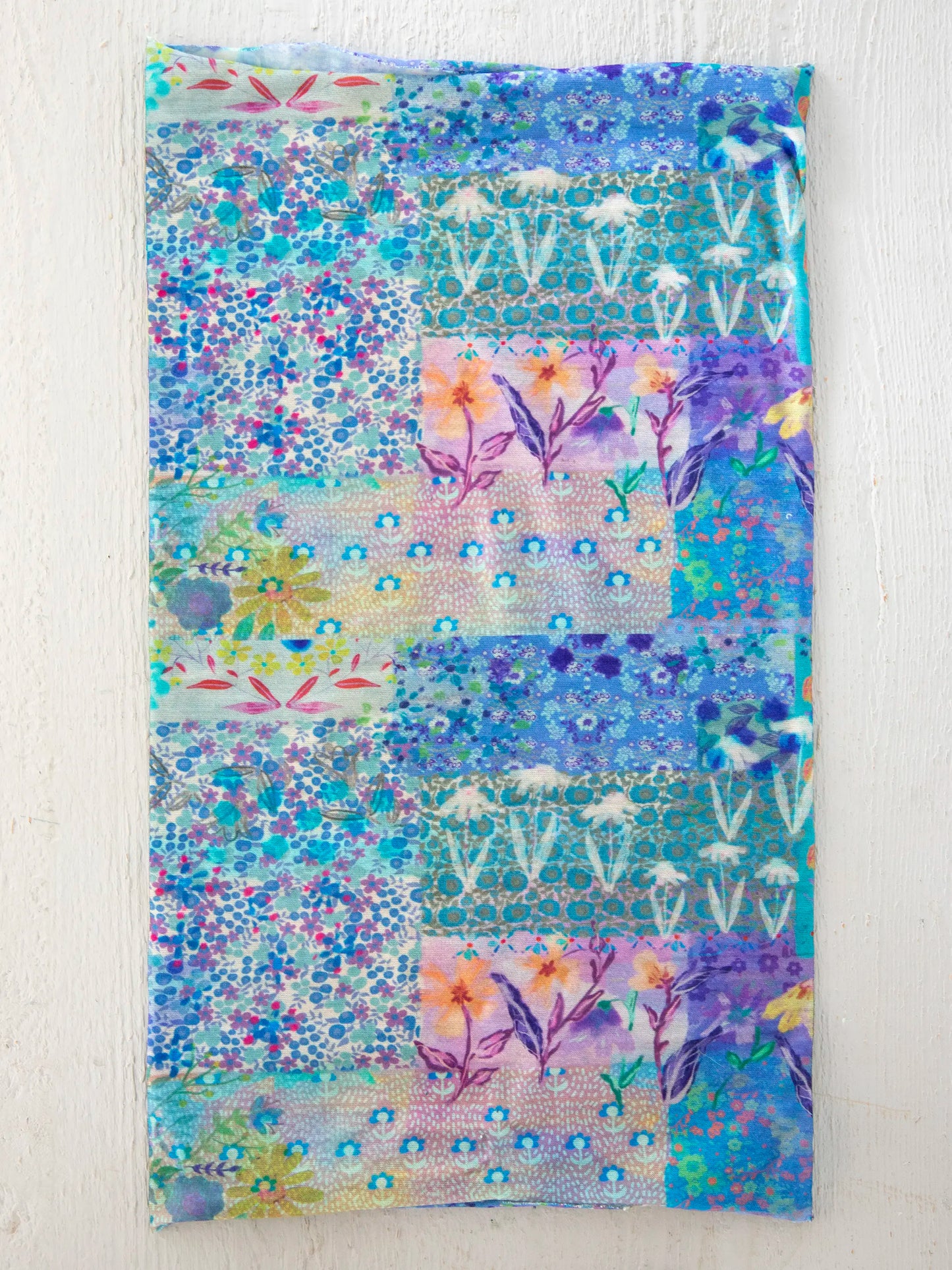 Full Boho Bandeau® Headband - Blue Watercolor Patchwork