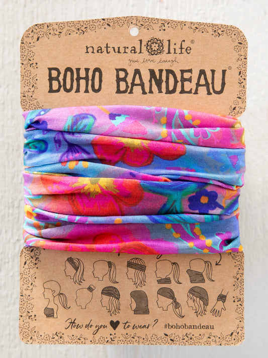 Full Boho Bandeau® Headband - Neon Floral