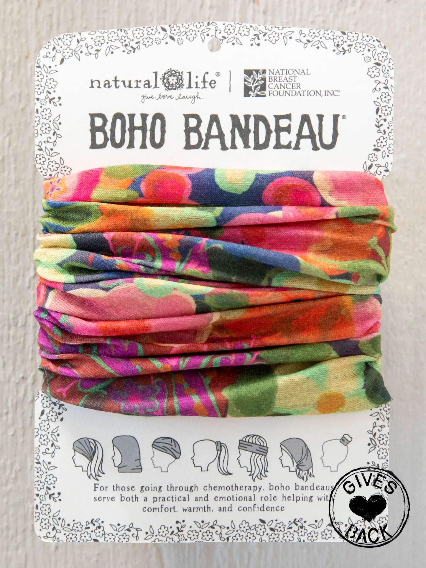 Full Boho Bandeau® Headband - Pink Painted Garden