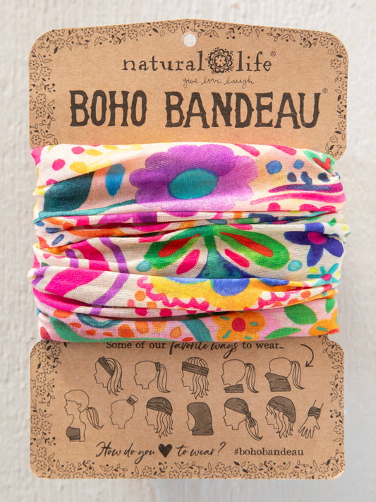 Full Boho Bandeau® Headband - Rainbow Doodle