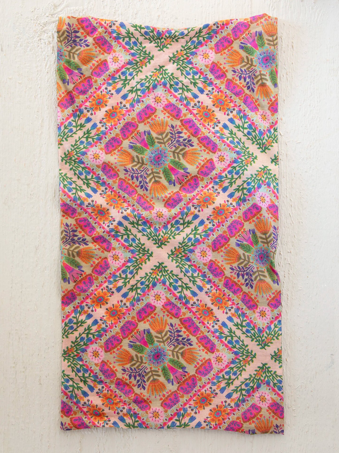 Full Boho Bandeau® Headband - Pink Floral Diamonds