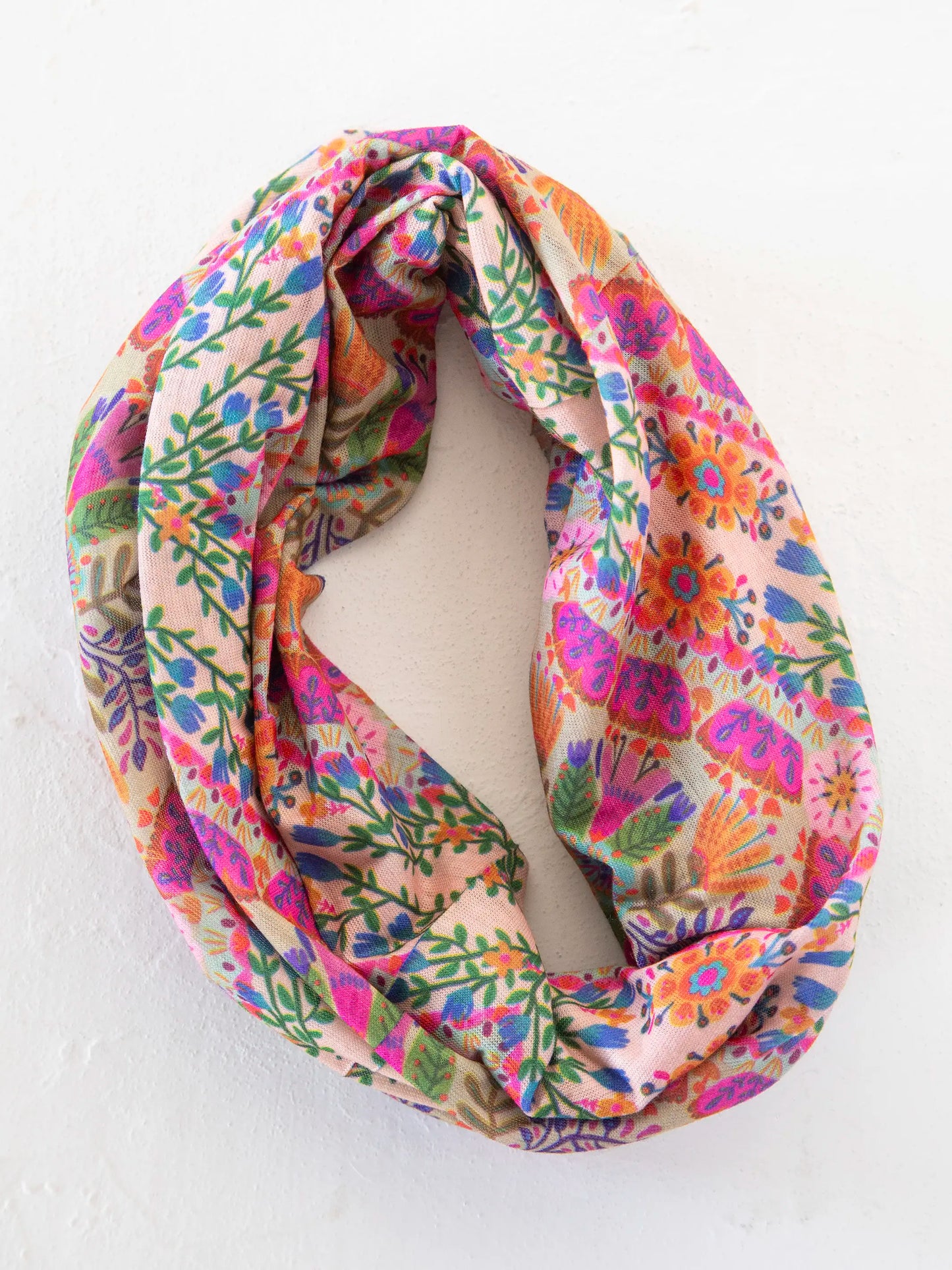 Full Boho Bandeau® Headband - Pink Floral Diamonds