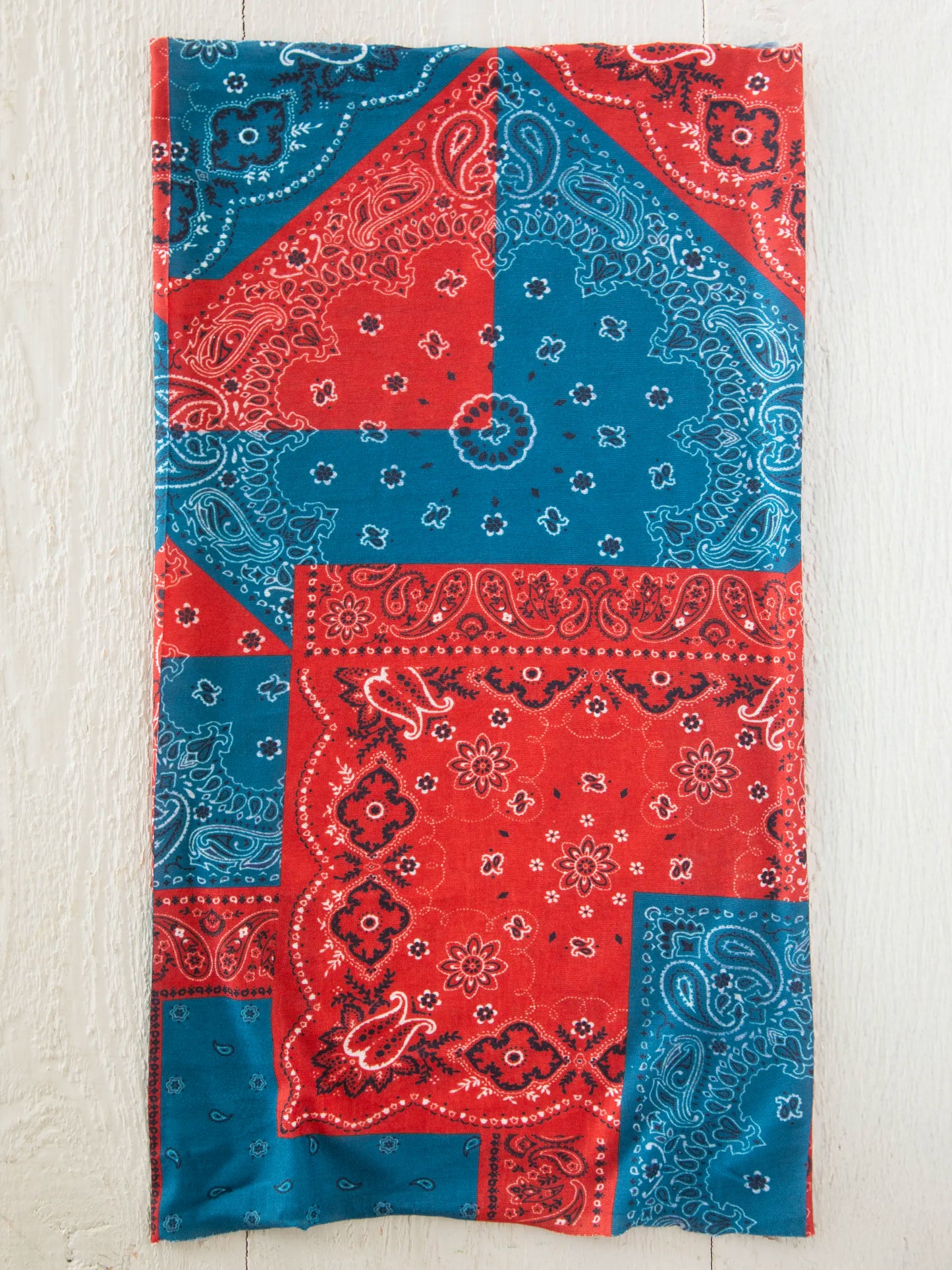 Full Boho Bandeau® Headband - Bandana Patchwork Red