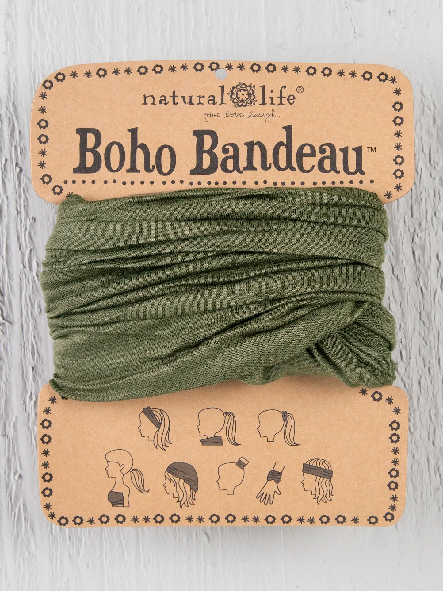 Solid Boho Bandeau® Headband - Olive