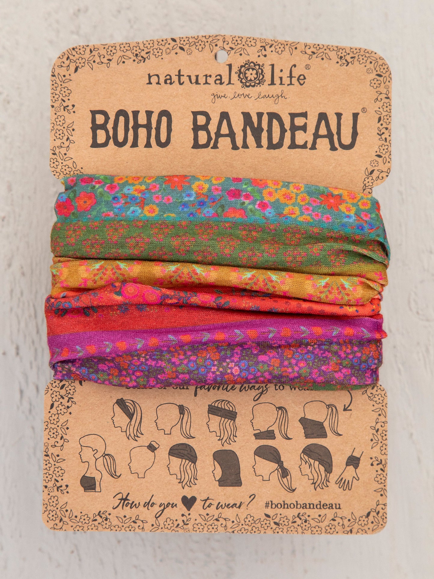 Full Boho Bandeau® Headband - Rainbow Borders