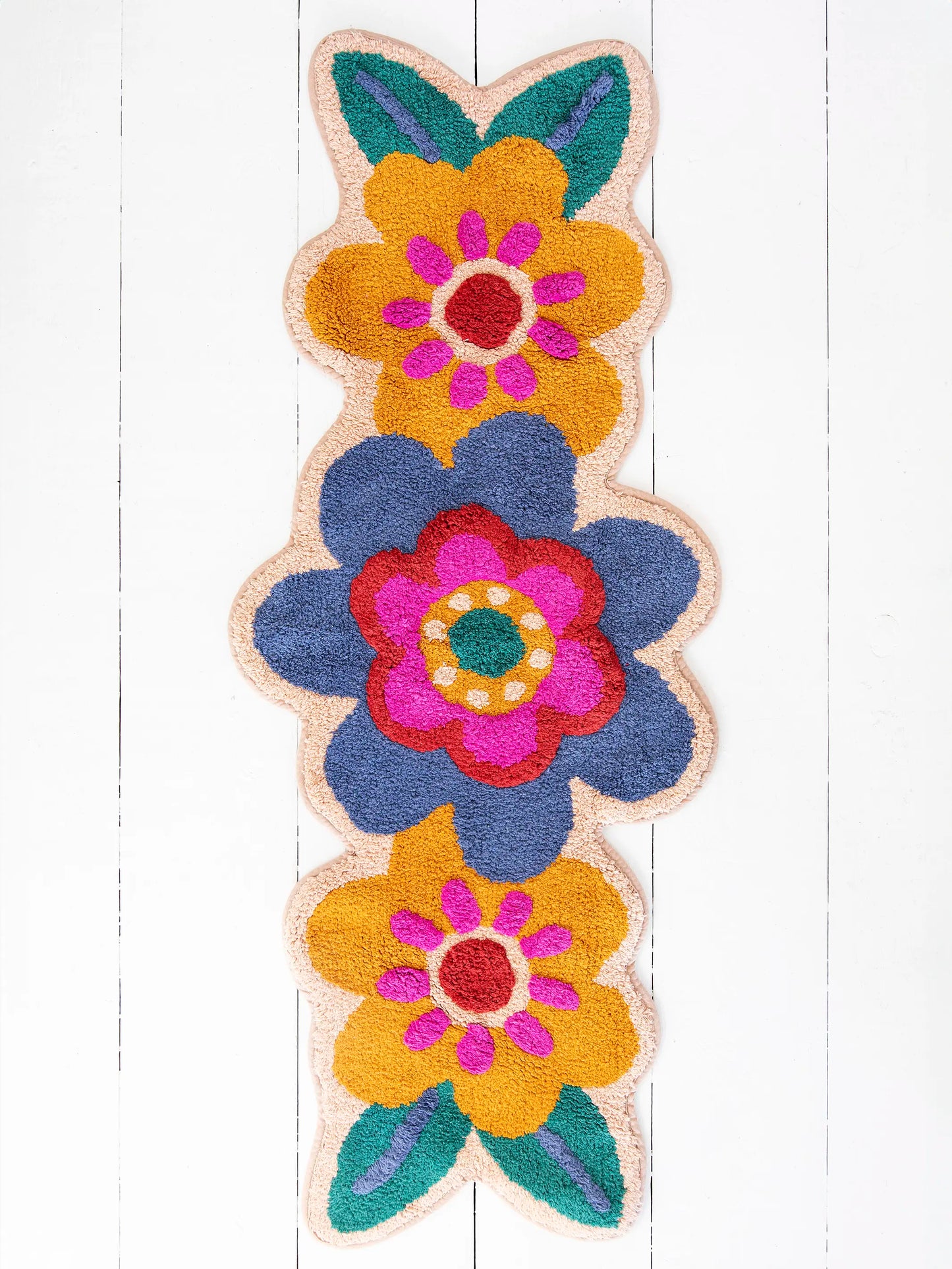 Tufted Runner Bath Mat - Folk Flower