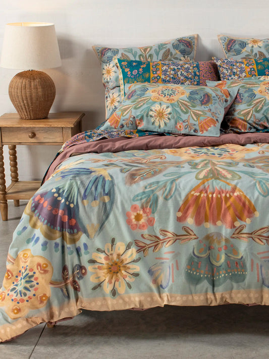 Catalina Cotton Duvet Cover - Blue Mandala