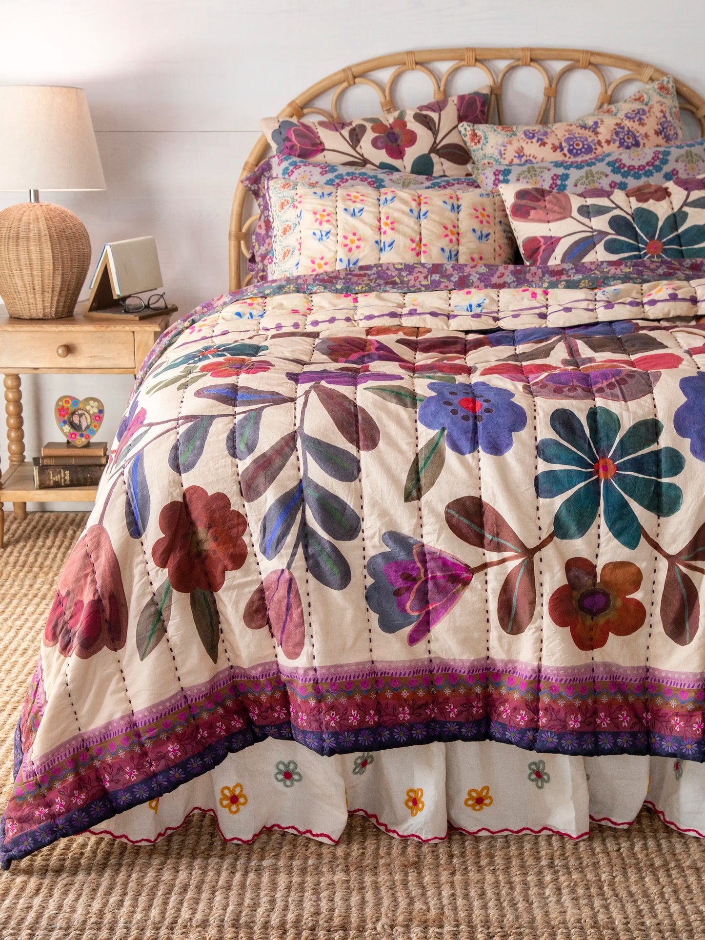 Bungalow Reversible Cotton Shams, Set of 2 - Jewel Garden