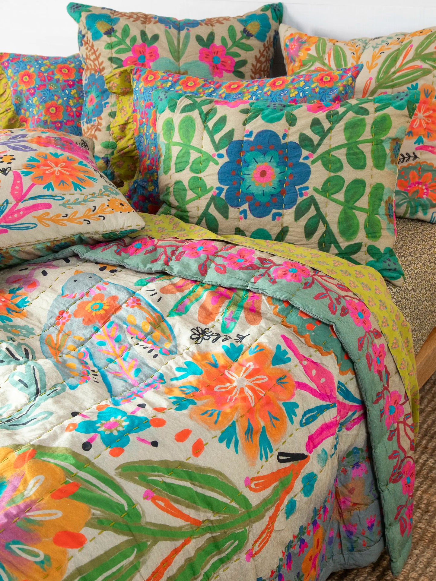 Bungalow Reversible Cotton Euro Sham - Free Spirit