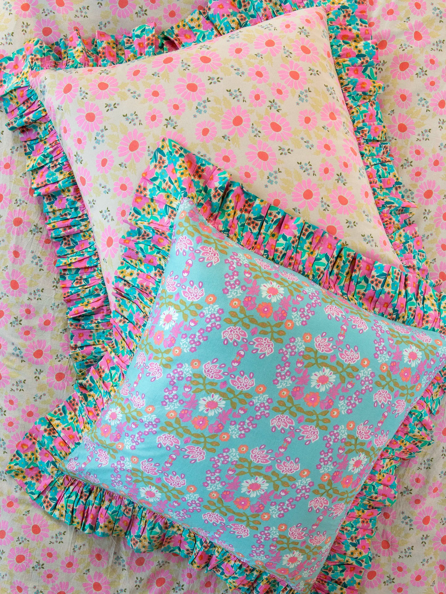 So Soft Cotton Reversible Euro Sham - Meadow Magic