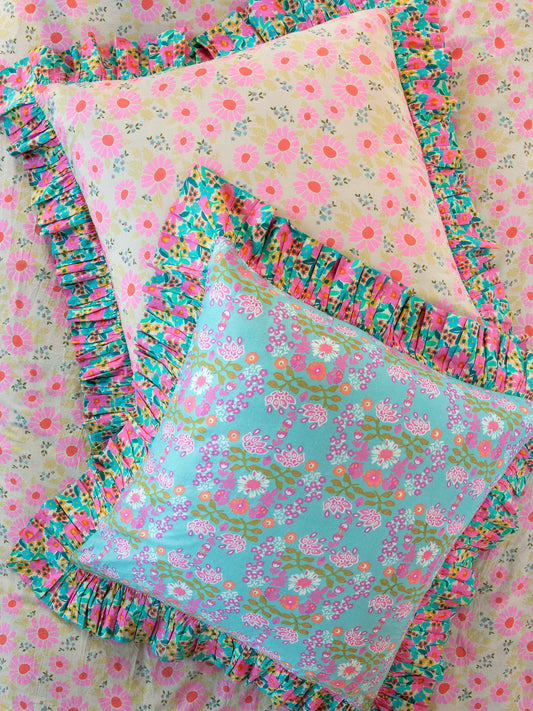 So Soft Cotton Reversible Euro Sham - Meadow Magic