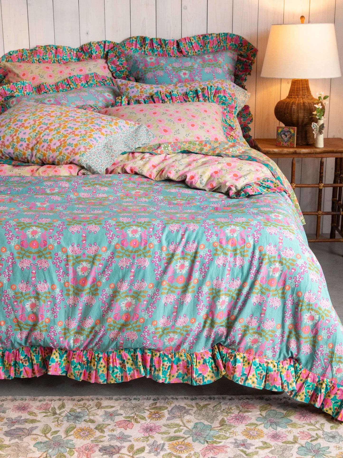 So Soft Cotton Reversible Euro Sham - Meadow Magic