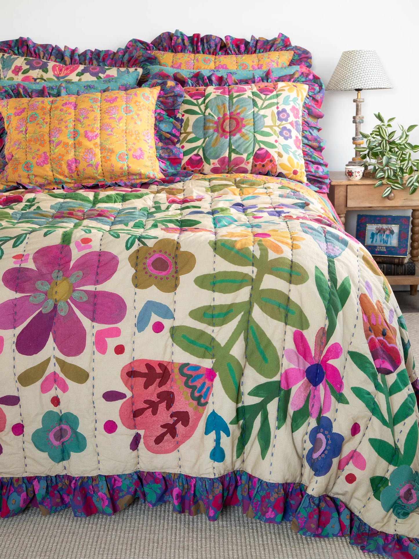 Bungalow Reversible Cotton Euro Sham - Boho Floral