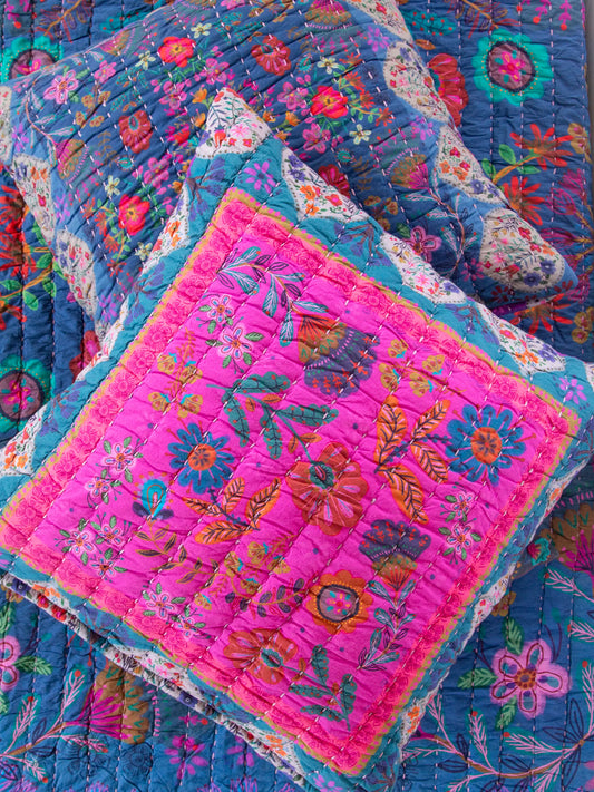 Bungalow Reversible Cotton Euro Sham - Magic Folk Garden