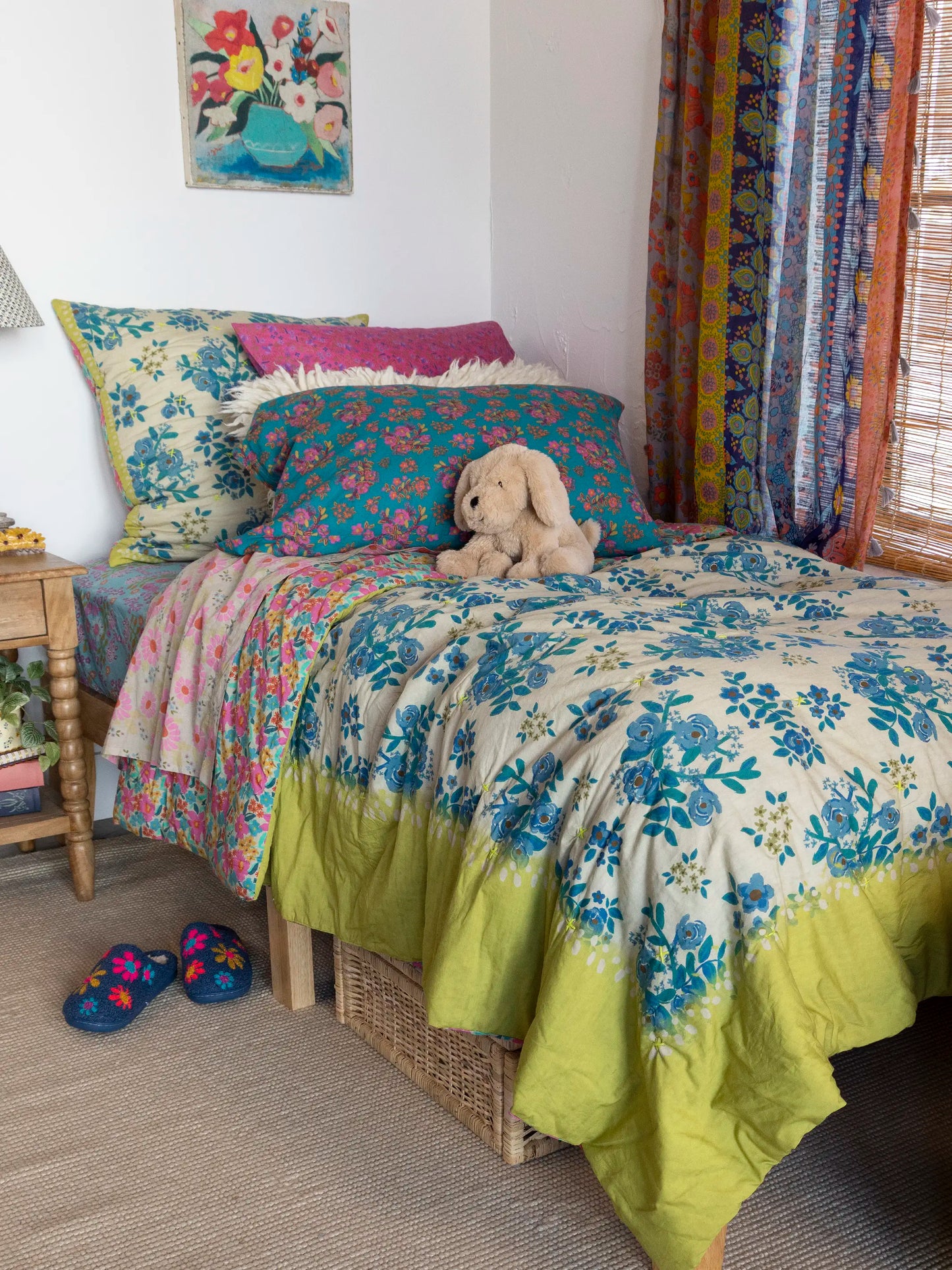 Bungalow Reversible Cotton Quilt - Wildflower Pop