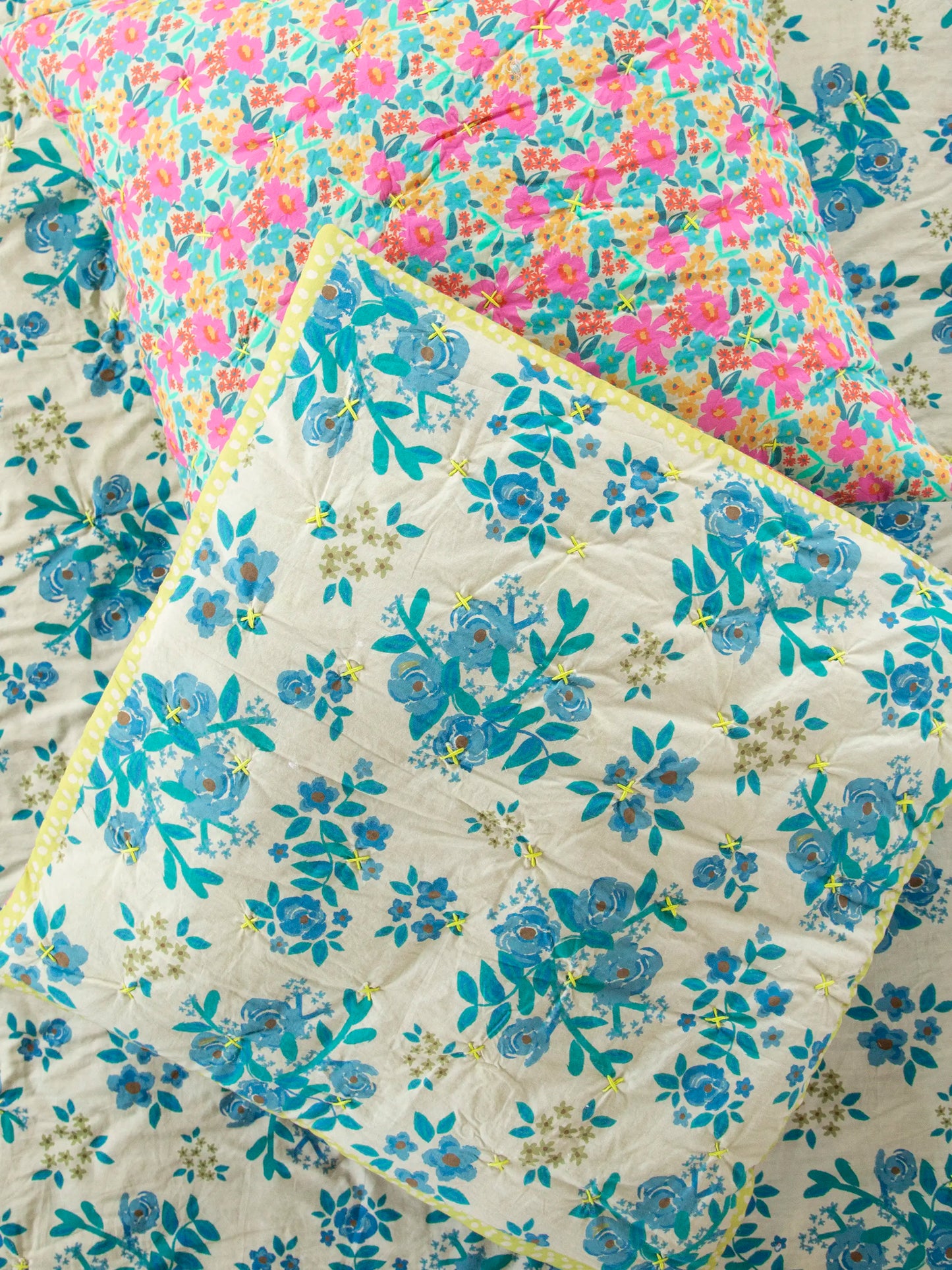 Bungalow Reversible Cotton Euro Sham - Wildflower Pop