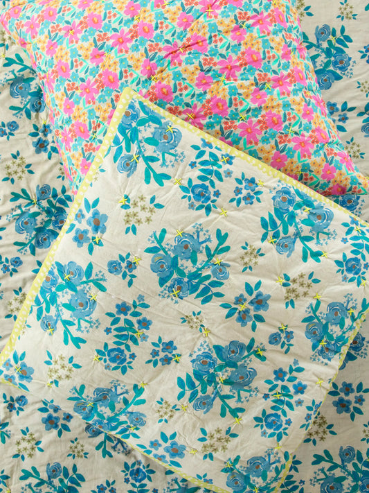 Bungalow Reversible Cotton Euro Sham - Wildflower Pop