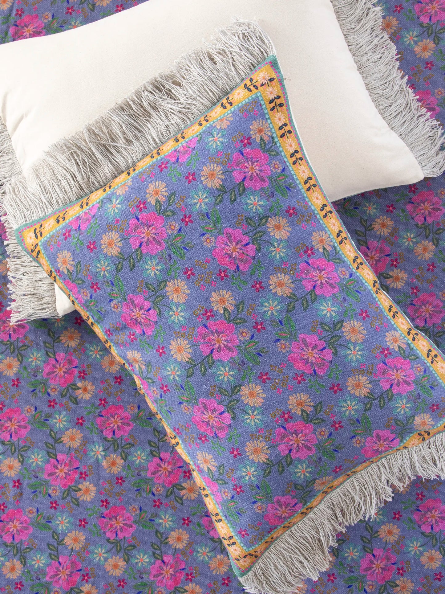 Boho Fringe Shams, Set of 2 - Meadow Tapestry