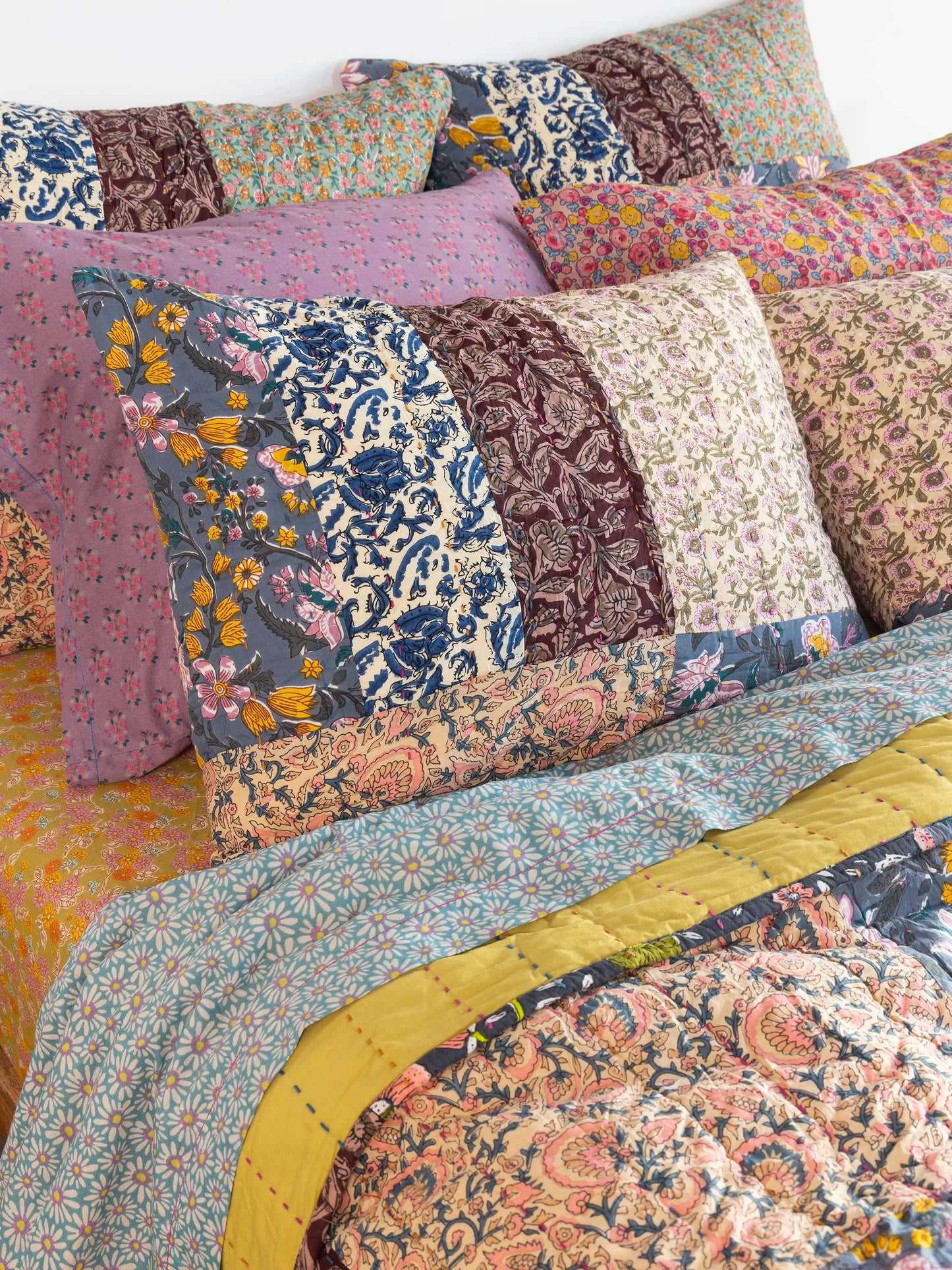 Patchwork Shams, Set of 2 - Block Print