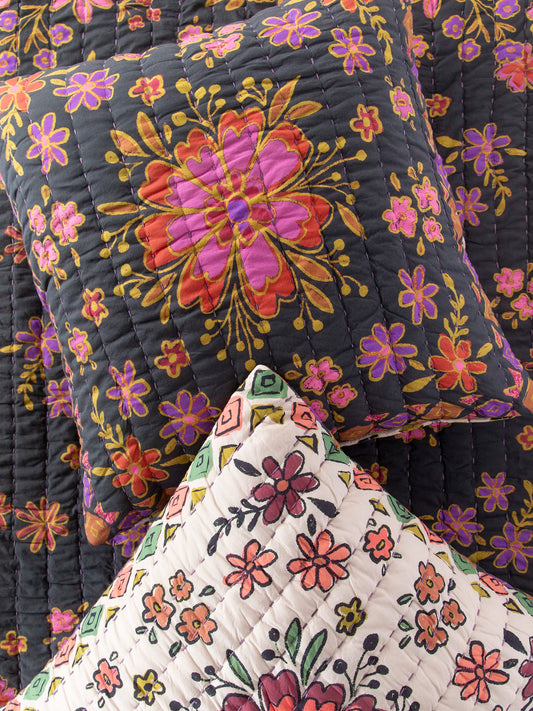 Bungalow Reversible Cotton Euro Sham - Blooming Bandana