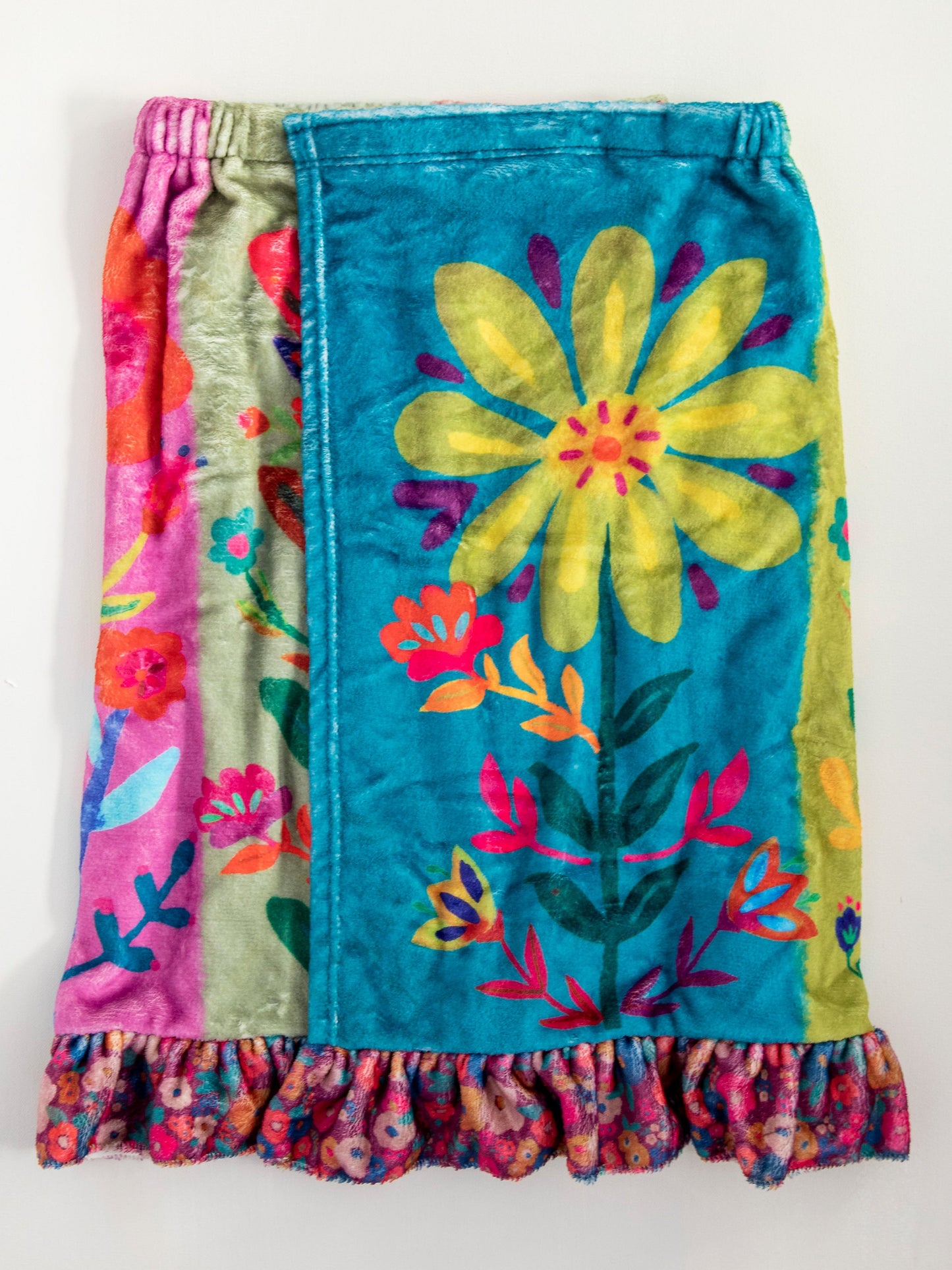 Towel Wrap - Teal Flowers
