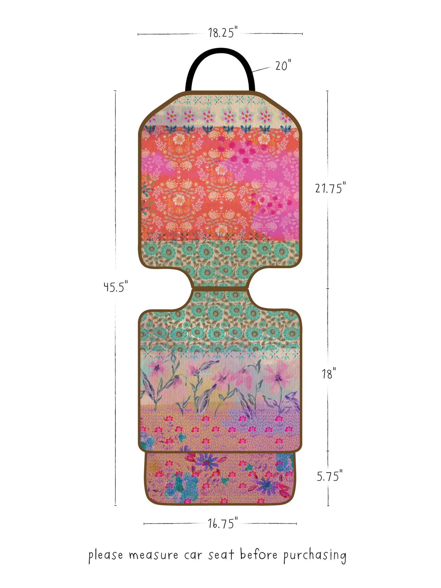 Car Seat Protector - Pink Watercolor Patchwork