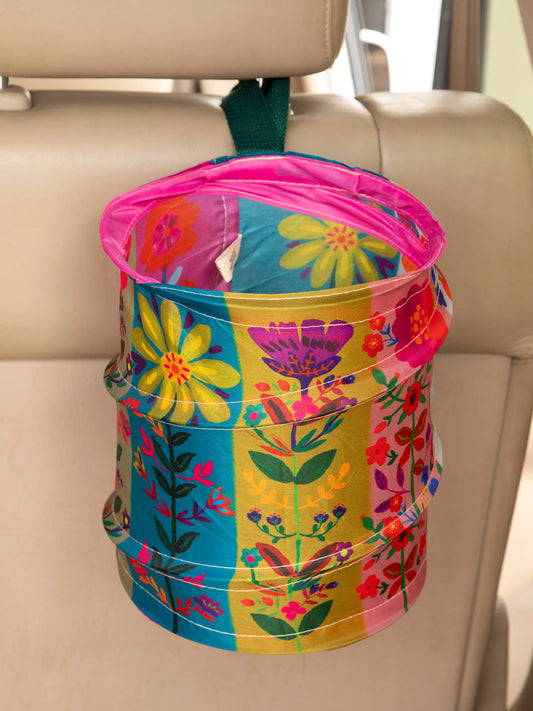 Pop-Up Car Trash Can - Folk Flower