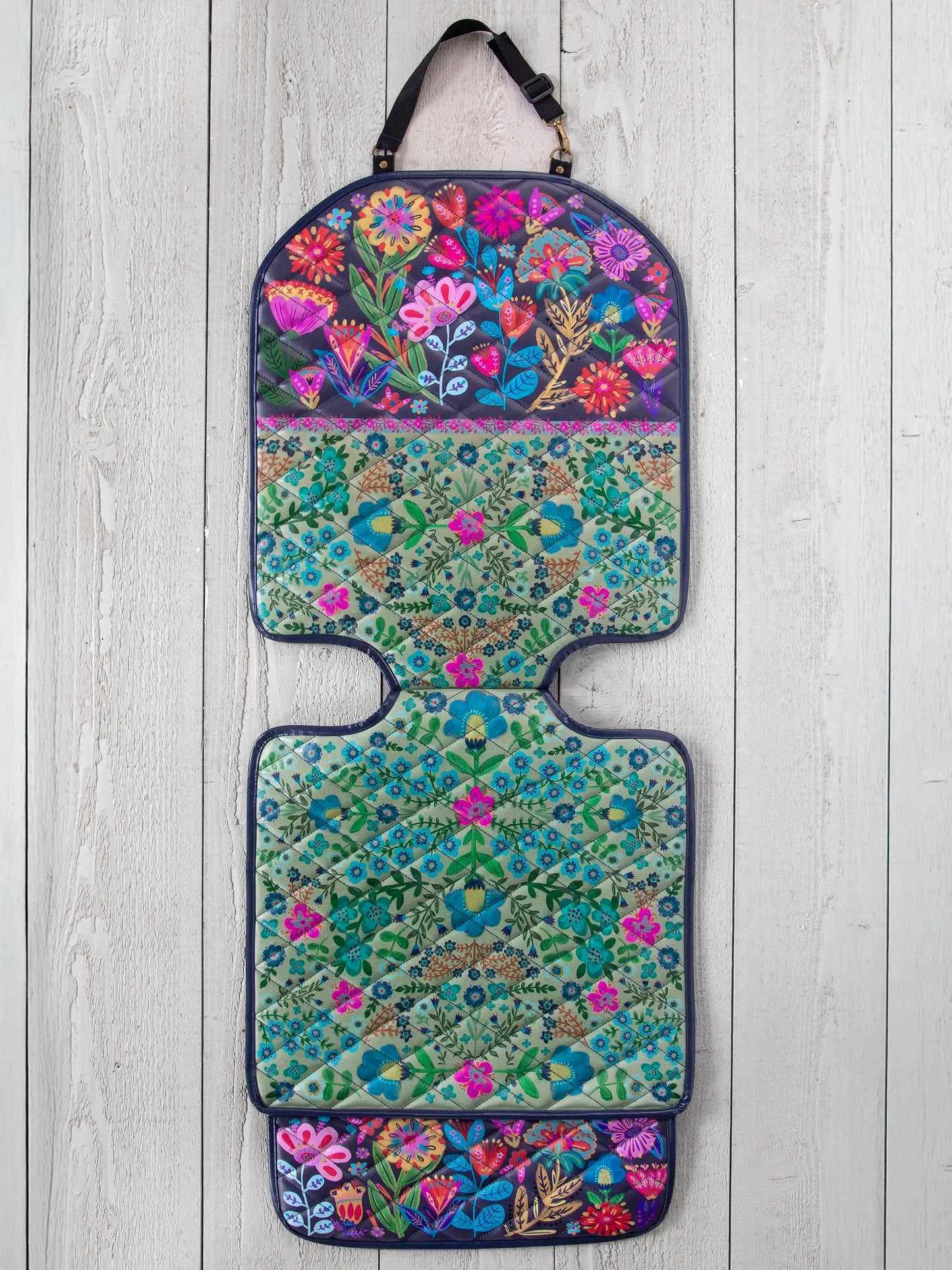 Car Seat Protector - Teal Navy Floral