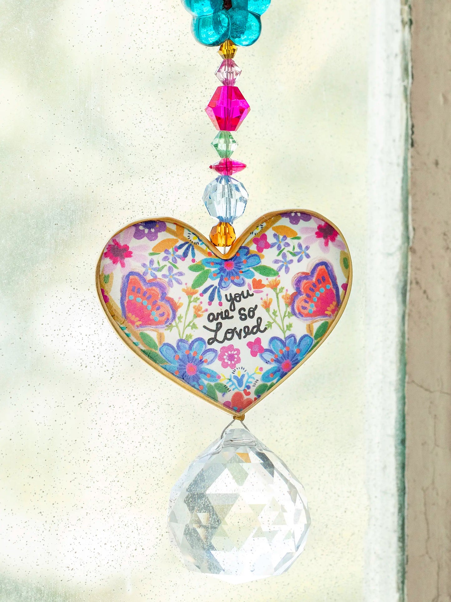 Sun Catcher Car Charm - You Are So Loved Heart