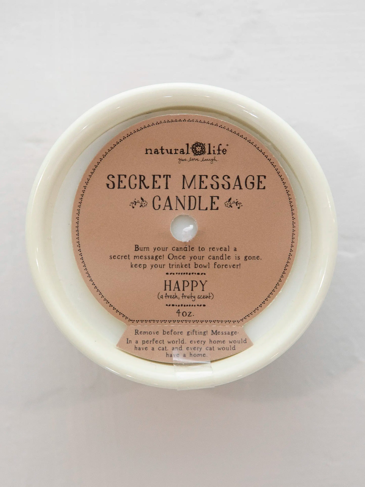 Secret Message Candle - Every Cat Has A Home