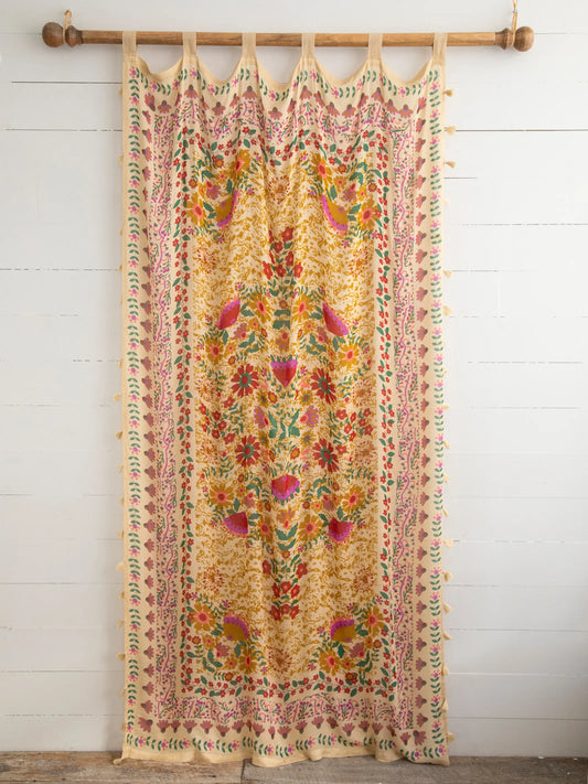 Printed Curtain Panel - Coral Jade Motif