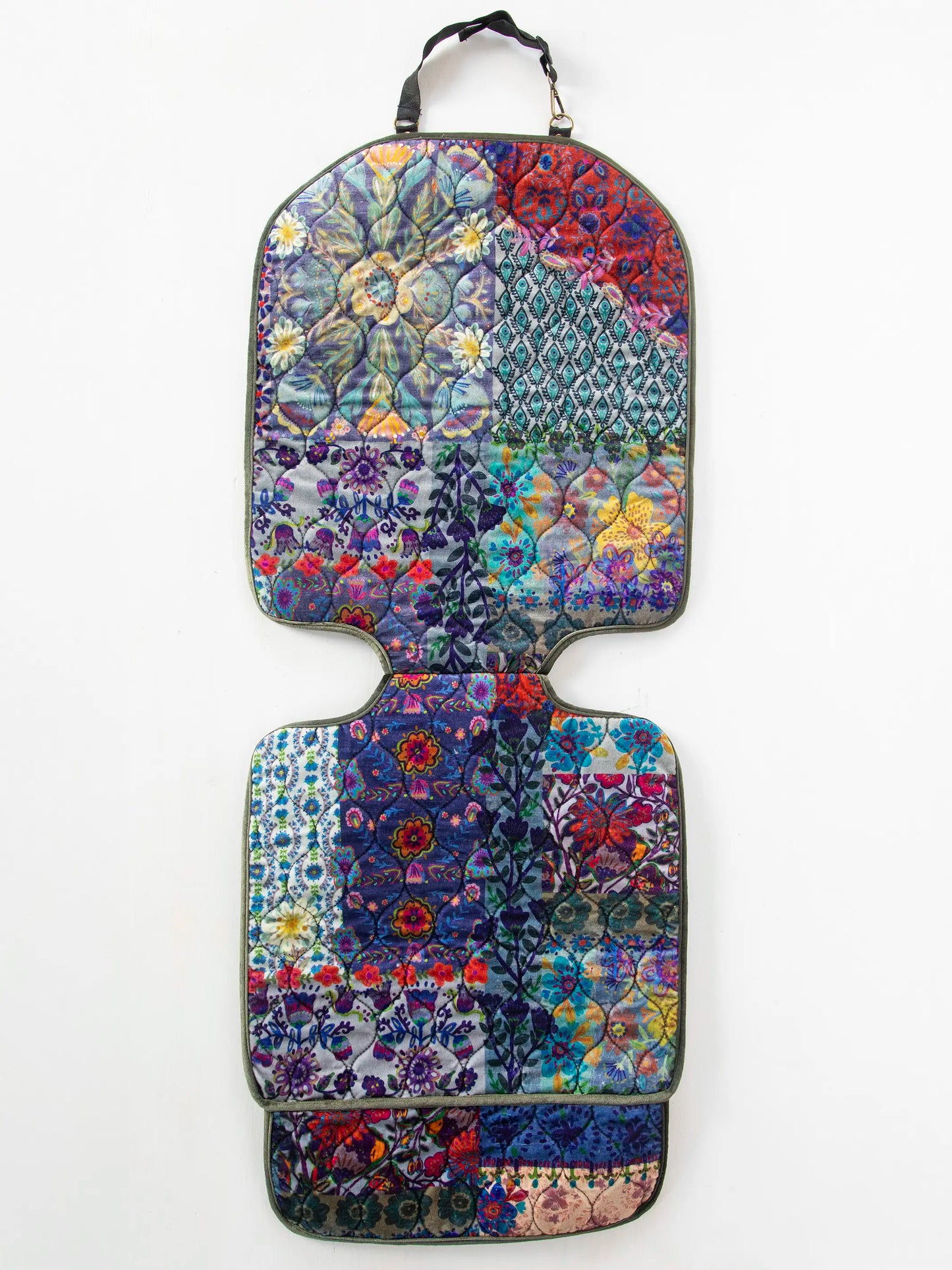 Velvet Car Seat Protector - Blue Patchwork