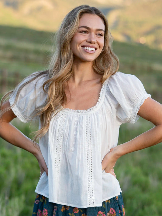 Sweet Nothings Embroidered Cotton Top - White