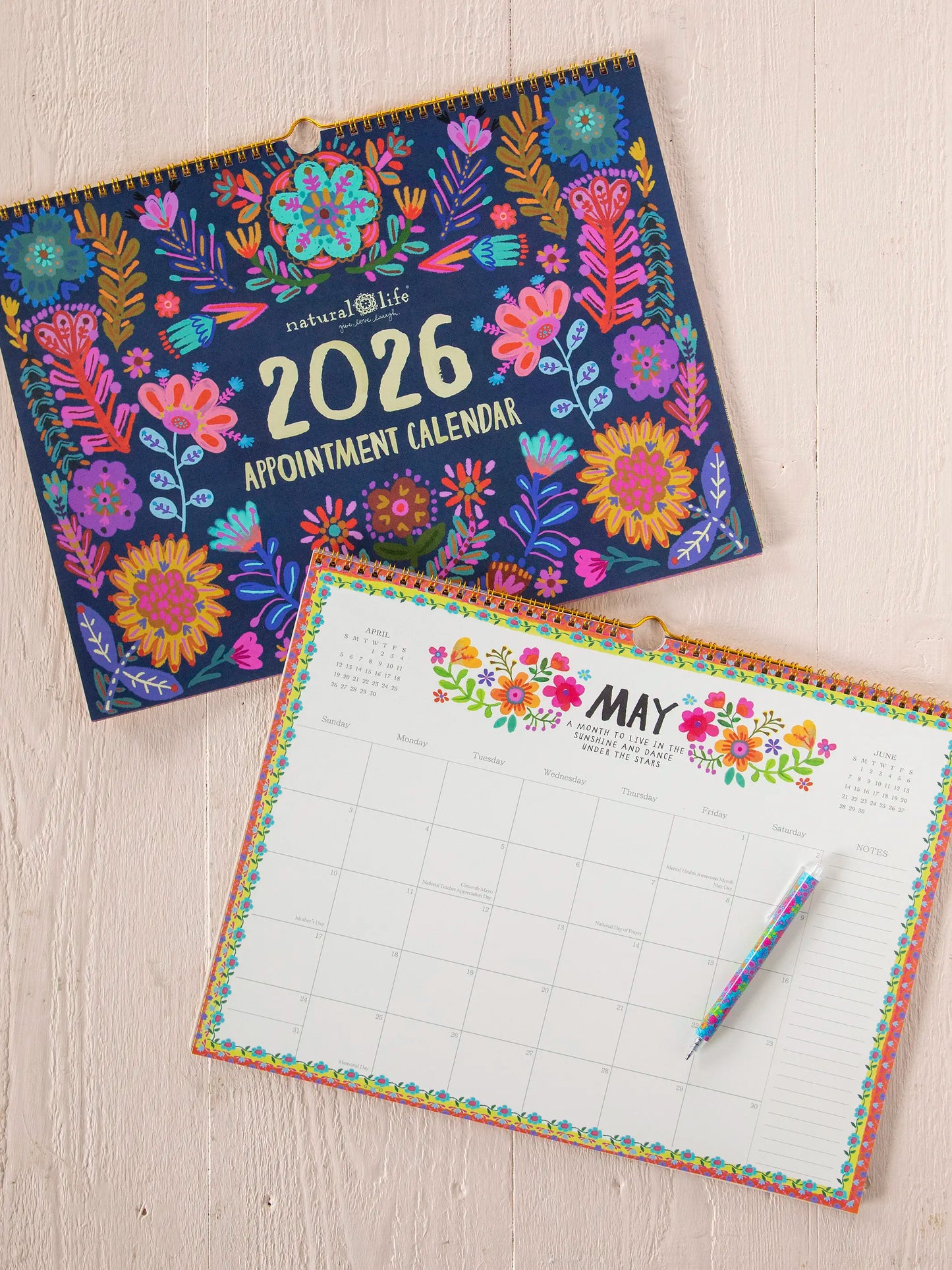 2026 Appointment Calendar - Blue Folk Flower