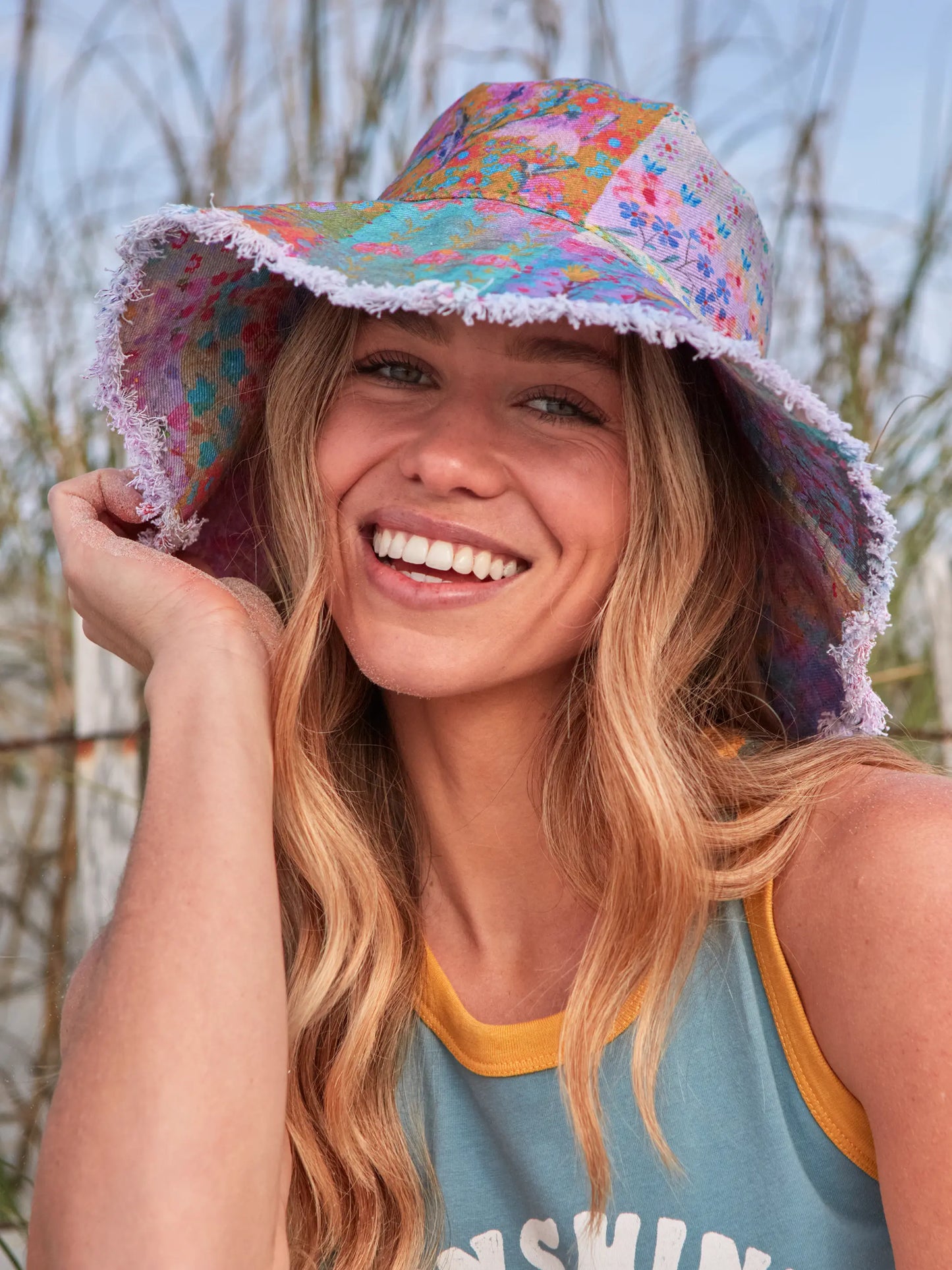 Sandy Days Bucket Hat - Watercolor Patchwork