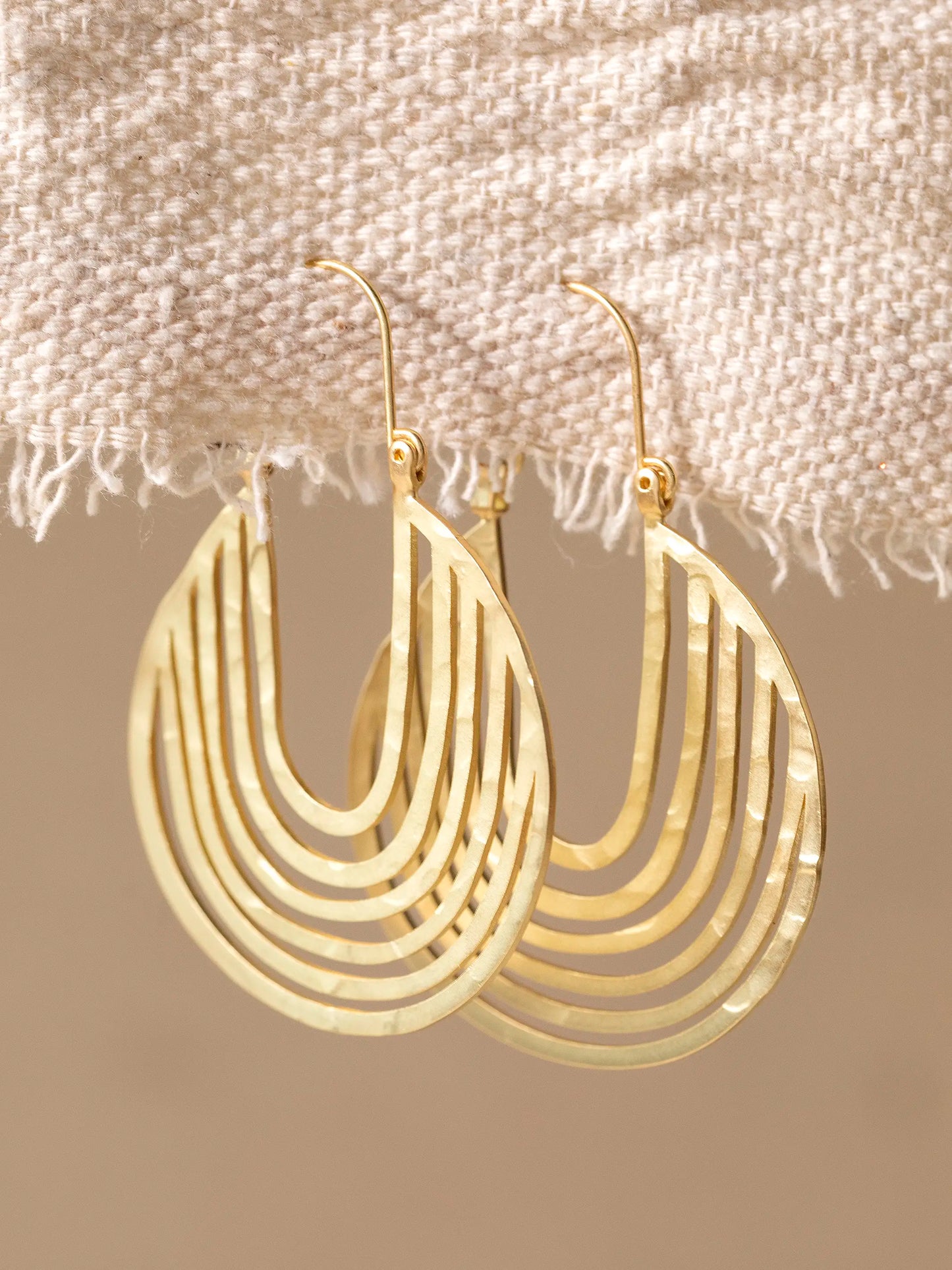 Hammered Gold Hoop Earrings