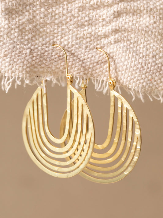 Hammered Gold Hoop Earrings