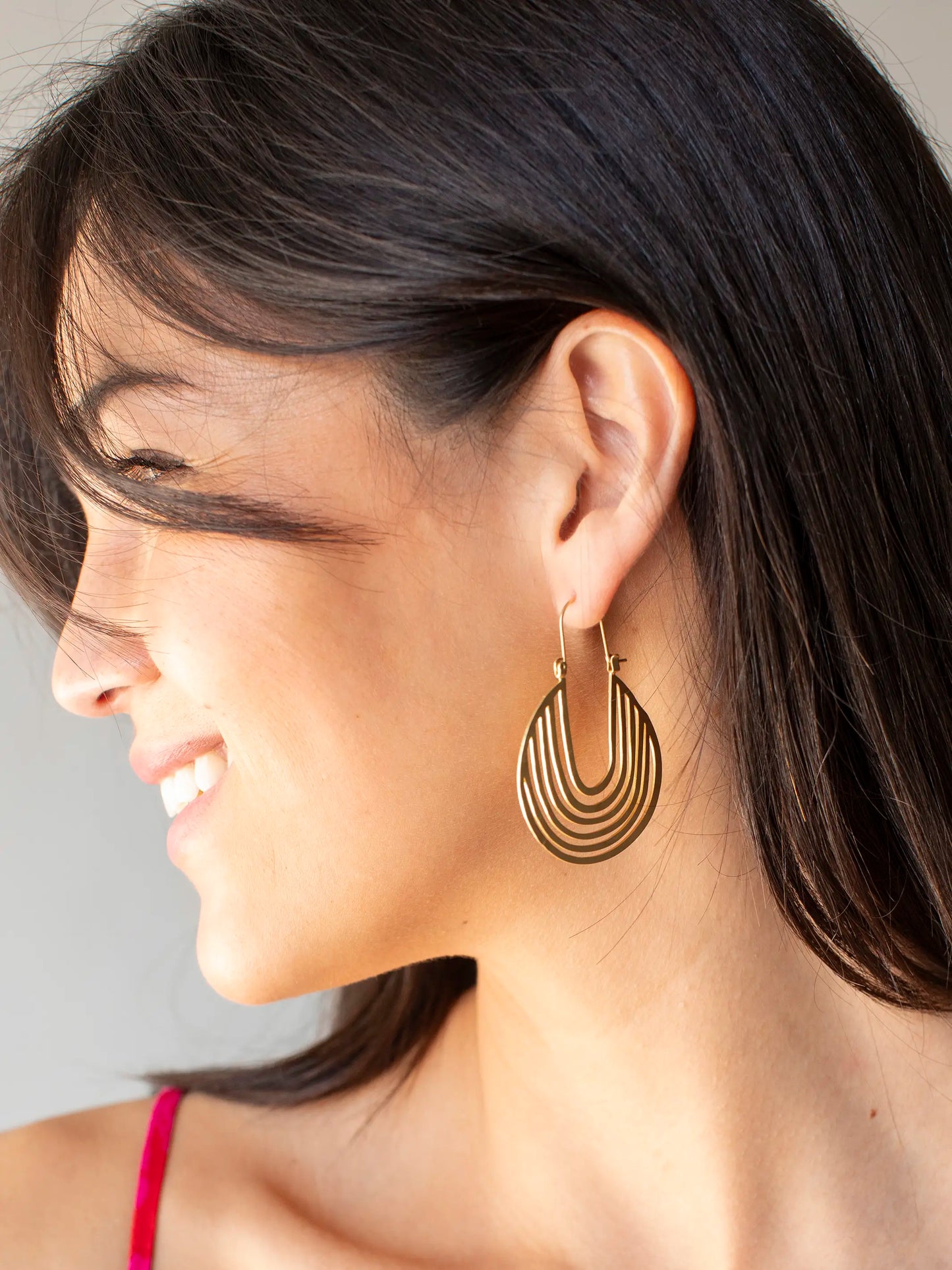 Hammered Gold Hoop Earrings