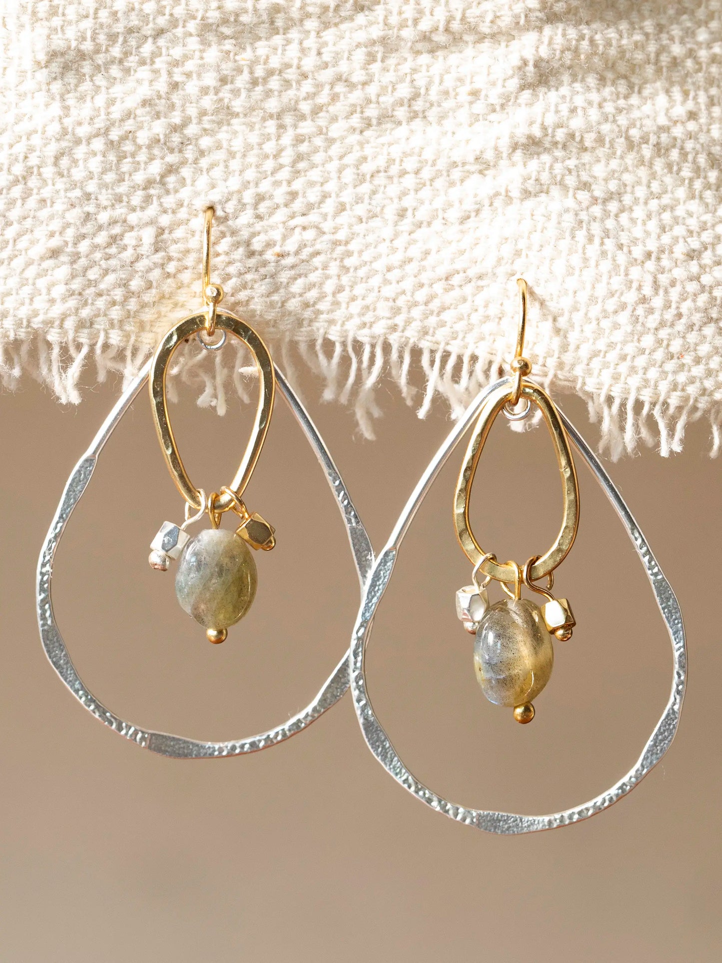Mixed Metal Drop Earrings