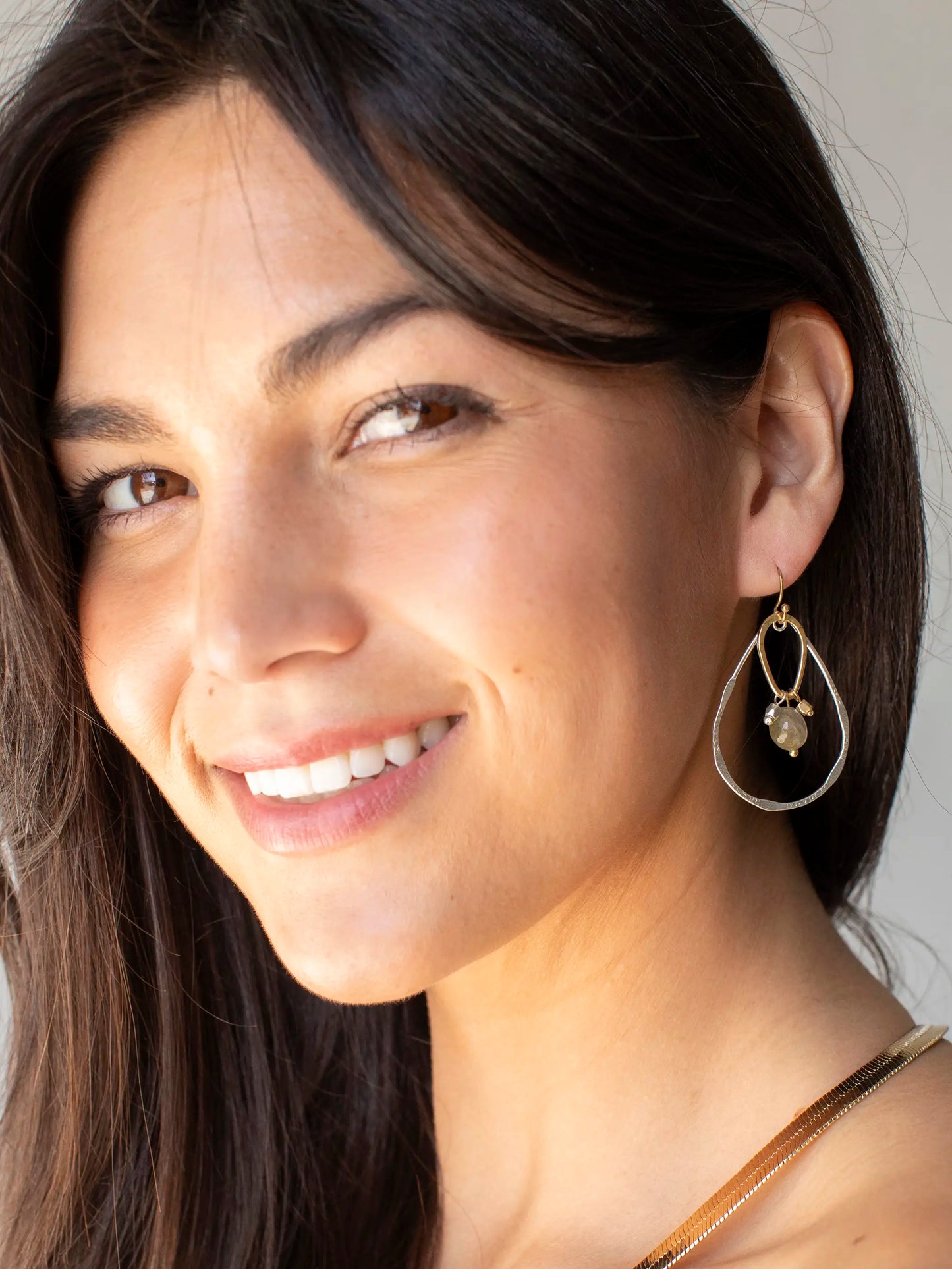 Mixed Metal Drop Earrings