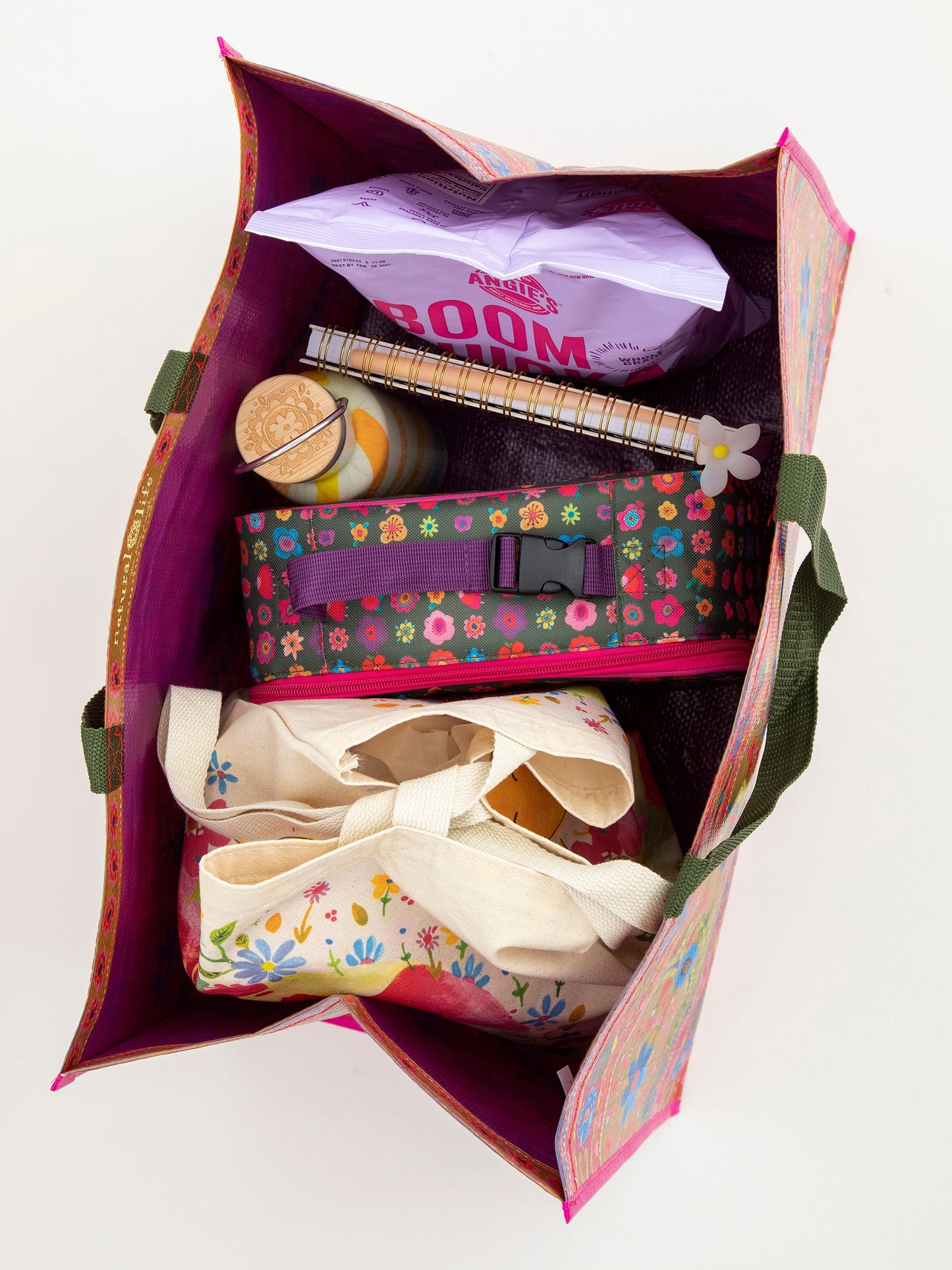 Carry All Happy Tote Bag - Floral Border